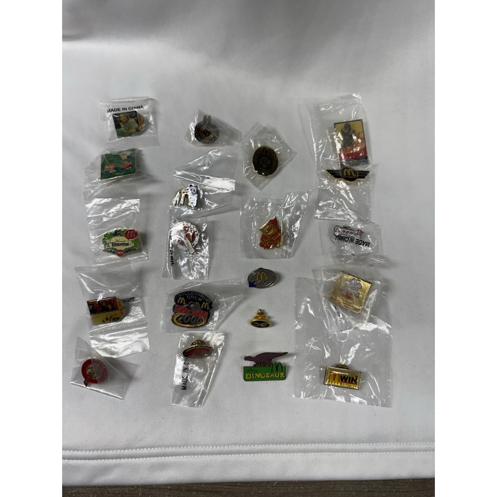 Vintage McDonalds Lot of 20 Staff Employee Lapel Pins Disney Monopoly Pins